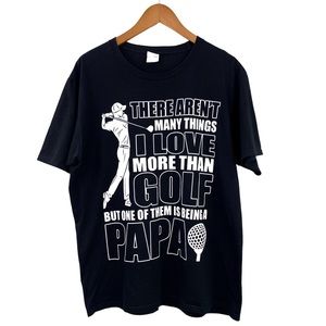 Port & Company Golf Graphic Tee Black Shirt Size Large